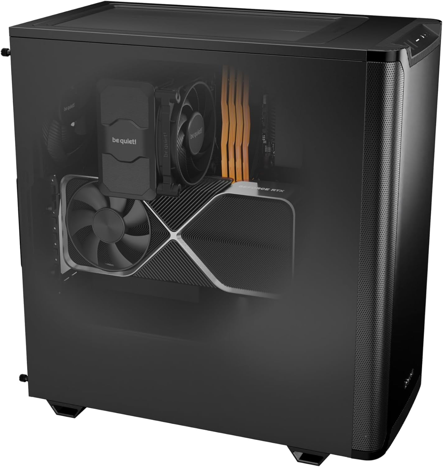 Pure Base 501 Black ATX Case | 2 Preinstalled Pure Wings 3 140mm PWM Fans | Optimized Air Pressure | Compact PC Case | Vertical GPU Installation | USB 3.2 Gen. 2 Type C | BG073