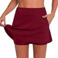 thumbnail image 2 of hlysgo Womens 2-in-1 High Waisted Skort Wide Band Tummy Control Side Split Built-in Shorts Athletic Skirt for Tennis Golf Running Yoga Casual Wear Wine,3xL, 2 of 6