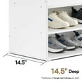 thumbnail image 5 of Ivinta Shoe Storage Bench with 4" Cushion, 2-Tier Entryway Organizer with Hidden Compartment, 37", White, 5 of 9