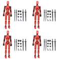 thumbnail image 1 of 1 Juego de maniquí 3D de Robot multiarticulado móvil 13 figura de acción ( ) Negro Rojo, 1 of 4