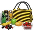 thumbnail image 3 of Balery Bee Stripe Bolsa de Aislamiento Portátil – Bolsa de Almuerzo con Forro de Aluminio Mejorado, Funda Impermeable y Fácil de Limpiar para Picnic y Caja de Almuerzo, 3 of 6