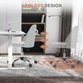 thumbnail image 6 of LIFERECORD Modern Armless Office Chair | Adjustable Swivel Desk Chair with Wheels for Home Office & Small Spaces, Pale Gray, 6 of 8