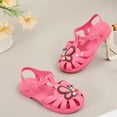 thumbnail image 4 of FRSASU Toddler Girls Jelly Sandals Butterfly Closed Toe Summer Cute Flats Kids Ankle Strap Confetti Casual Shoes Watermelon Red, 4 of 9