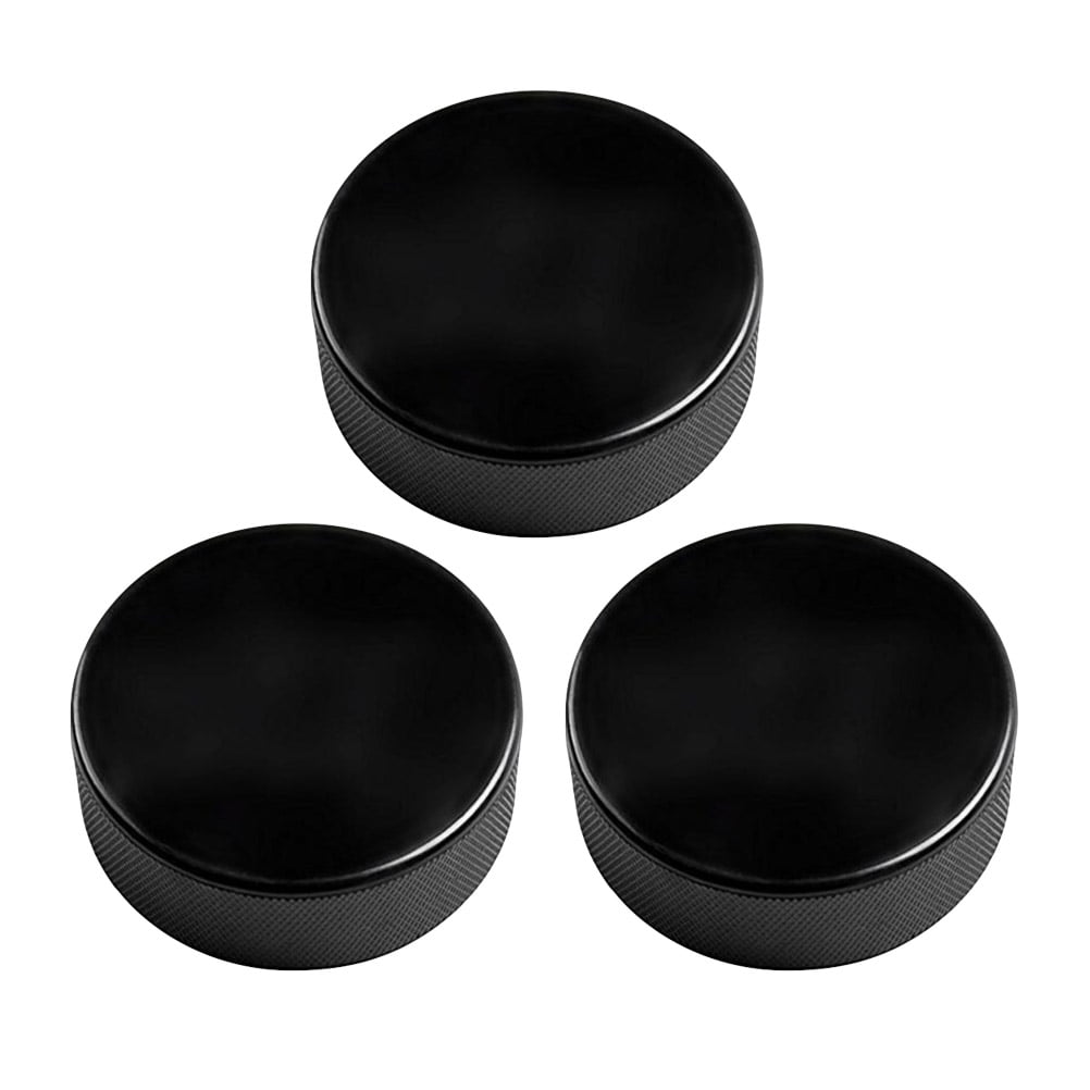 Frcolor 3pcs Natural Rubber Ice Hockey Pucks Standard Hockey Balls