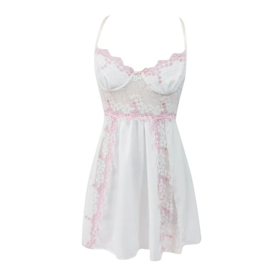 Lace Babydoll Lingerie Sexy Mini Chemise Mesh Wedding Nightie Bridal Nightdress