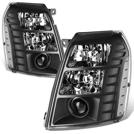 DNA Motoring For 07-14 Cadillac Escalade ESV EXT Projector HID Headlight Lamps Pair Black/Clear