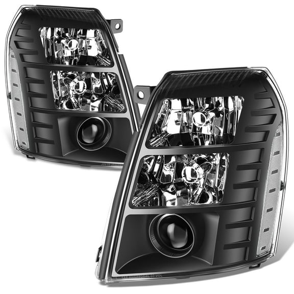DNA Motoring For 07-14 Cadillac Escalade ESV EXT Projector HID Headlight Lamps Pair Black/Clear