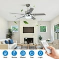 thumbnail image 4 of 42" Stainless Steel Ceiling Fan with LED Light - Industrial 5 Blade Fan Chandelier, 5000 CFM Quiet Motor, 3 Color Temperatures & Remote Control, Adjustable Downrod,for Kitchen/Living Room, 4 of 9