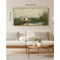 thumbnail image 5 of Drsoum Large 20x40in Natural Framed Cow Farm Dairy Cattle Classic Vintage Wall Art Prints Classic Retro Farmhouse Landscape Rustic Decorations for Living Room Bedroom, 5 of 6