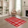 thumbnail image 2 of ODIKA 4'x6' Washable Area Rug Bordered Farmhouse Motif Checkered Striped Christma Plaid Checked Refined for Home Office, Under Desk, Non-Slip Chair-Friendly, Flatwoven, 2 of 7