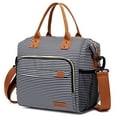 thumbnail image 1 of TuErCao Bolsa de almuerzo para mujer, lonchera grande con aislamiento para el trabajo, bolsa térmica portátil a prueba de fugas para adultos, bolsa de almuerzo reutilizable para picnic, rayas, 1 of 5