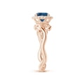 thumbnail image 3 of ANGARA Natural Vintage Inspired London Blue Topaz Flower and Vine Ring in 14K Rose Gold for Women (Size-6mm) | November Birthstone Jewelry for Women | London Blue Topaz Ring (Ring Size - 7), 3 of 10