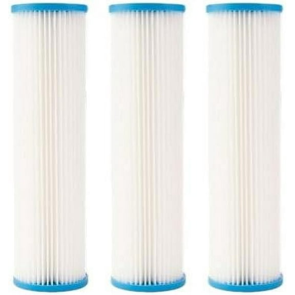 Pack of 3 Filter - Compatible to WPC20-975 - 9.75"X2.75" 20 Micron Pleated Sediment Filters by IPW Industries Inc