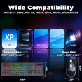 thumbnail image 2 of Wired Gaming Keyboard and Mouse, Rechargeable 104 Keys RGB Backlit Keyboard, Compact Gaming Keyboard & Lightweight 3200 DPI Honeycomb Optical Mouse for PC Gamer(Black), 2 of 6