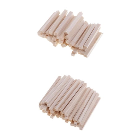 QSTDGVPW 100 Pieces Square Unfinished Balsa Wood Wooden s Dowel Rods for DIY Craft Model