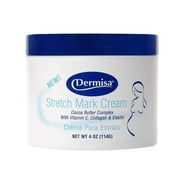 Dermisa Stretch Mark Cream. Non-Oily Anti-Aging Product with Vitamin E, Cocoa Butter and Collagen . 4 Oz / 114 g.