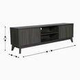 thumbnail image 4 of Emma + Oliver Mid-Century Modern 70" Wooden TV Stand with Two Soft Close Doors, Shelf, Cord Management Hole and Tapered Legs in Black Wash, 4 of 10