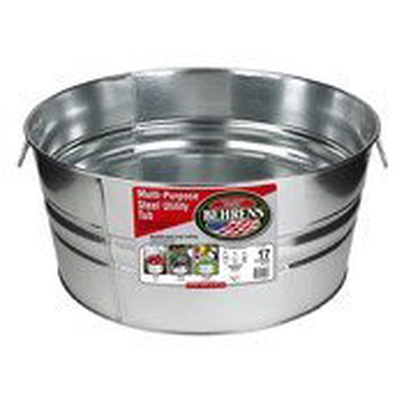 Behrens High Grade Steel Round Tub 3GS - Galvanized Alloy Steel - 17 Gal, Silver