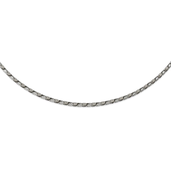 Stainless Steel Polished Fancy Link Chain Necklace 24 Inch 2.5mm Wide Chain Necklace for Women and Men