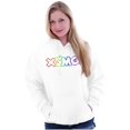 thumbnail image 3 of XOMG POP Neon Glow Rainbow Logo Hoodie Sweatshirt Women Brisco Brands M, 3 of 4
