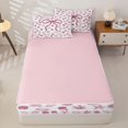 thumbnail image 4 of Homewish Ribbon Bowtie Zipper Twin Comforter Sets with Fitted Sheet and 2 Pillowcases,Cute Ocean Seashell Starfish Zipper Bedding Set For Girls Kids,Pink Reversible,4 Pieces, 4 of 7