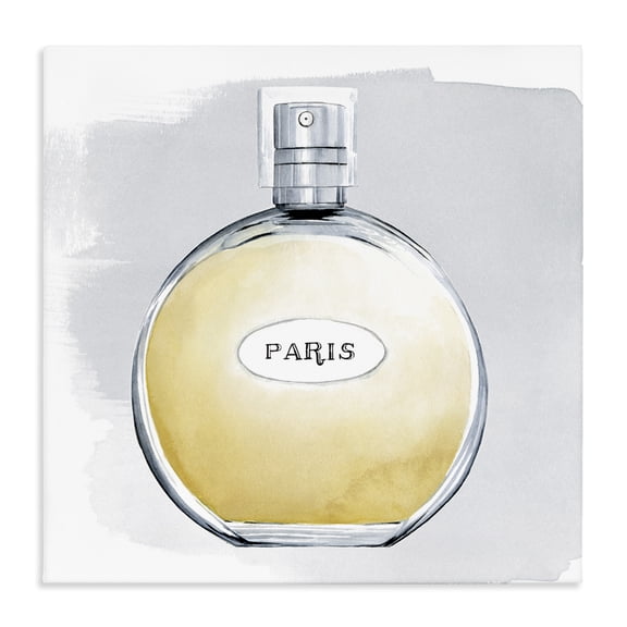 Stupell Industries Contemporary Paris Glam Designer Yellow Perfume Bottle Watercolor Canvas Art, 24 x 24, by Grace Popp