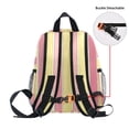 thumbnail image 5 of FORMRS School Backpack with Front Zippered Pocket 12" Student Travel Daypack, Pink and Yellow Striped Pattern, 5 of 6