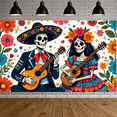 thumbnail image 7 of Floral Design Day of the Dead Skeleton Banner Cultural Theme Celebration Decor for Festival Party Decoration Event, 7 of 7