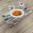 thumbnail image 2 of Ambesonne Lake Place Mats Set of 4, Snowy Mountain Dreamland Print, Standard Size, Seafoam Coral Plum, 2 of 5