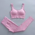 thumbnail image 1 of Conjuntos de ropa de yoga para mujer, traje de fitness sin costuras, sujetador corto de gimnasia deportivo y leggings, ropa de entrenamiento, ropa atlética, 2 piezas, 1 of 5