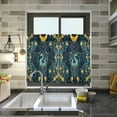 thumbnail image 4 of Yayeee Kitchen Curtains Tier Pair Light Filtering 27"x24" Rod Pocket Short Cafe Window Panel, Green Dragon Flowers, 4 of 7