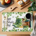 thumbnail image 2 of St. Patrick's Day Placemats Set of 4, Lucky Shamrocks Boots Books Green Plants Placemats for Dining Table, Place Mats for Kitchen Tabletop, Waterproof Wipeable Dining Table Mats Set, 2 of 9