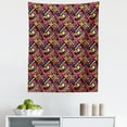 thumbnail image 1 of Grunge Tapestry, Funky Geometric Ink Style Colorful Contemporary Abstract Design, Fabric Wall Hanging Decor for Bedroom Living Room Dorm, 5 Sizes, Dark Orange Magenta and Black, by Ambesonne, 1 of 1