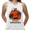 thumbnail image 2 of Pumpkin Cats Lets Get Smashed Women's Muscle Tank Large White, 2 of 5