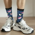 thumbnail image 6 of Rateoe Colorful Cartoon Shark for Women Casual Calf Socks - Cute Crew Socks - Thin Soft Above Ankle Socks Size 5-11, 6 of 6