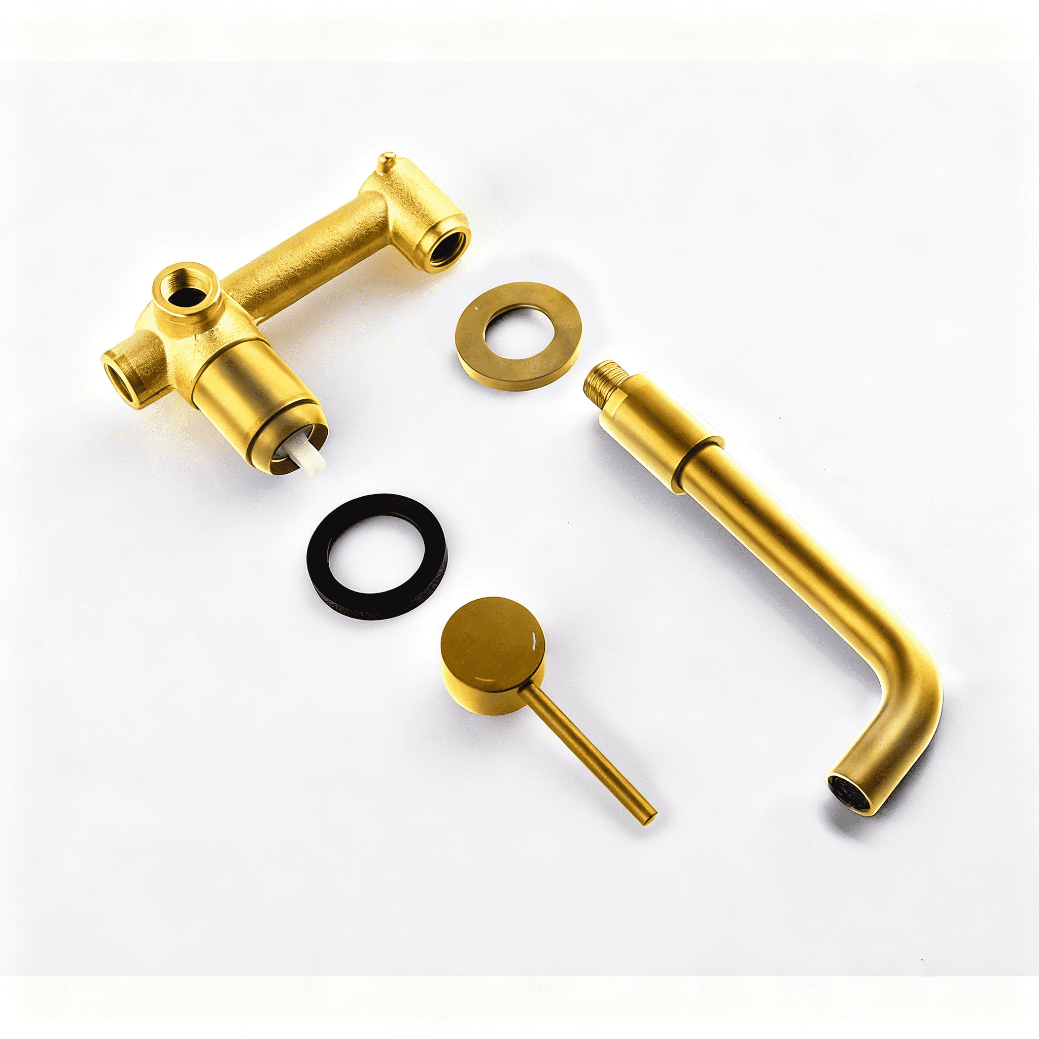 Wall Mounted Bathroom Sink Single Lever Handle Faucet with Pop-Up Drain (No Overflow)