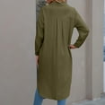 thumbnail image 5 of RQYYD Women's Fall Long Sleeve Shirts Button Down Blouse Cotton Tunic High Low Tops, 5 of 5