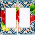thumbnail image 6 of Metal Light Switch Plate Cover Cranberry Fruit Leaf Mosaic Tile Pattern FUT004, 6 of 13
