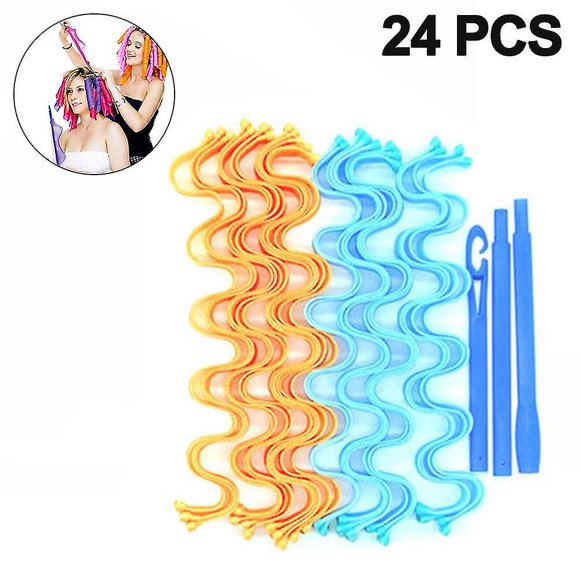 No Heat Hair Roller Curling 24pcs Rods Set Hair Curlers Rollers Magic