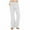 White, variant on Diufon Linen Pants for Women Business Casual High Waist Drawstring Wide Leg Pant Beach Vacation Trousers with Pockets