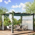 thumbnail image 5 of WildBreak 13 x 10 feet Outdoor Pergola, with Canopy and Side Mesh Screen, Cyan-blue & White, 5 of 7