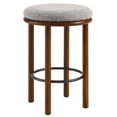 thumbnail image 3 of Fable Boucle Fabric Counter Stools - Set of 2 in Walnut Taupe, 3 of 8