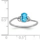925 Sterling Silver Rhodium Plaqué Diamant and Ciel Bleu Topaze Ovale Anneau – image 2 sur 2