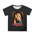 thumbnail image 3 of Toddler Kids Boys Girls Dolly Memorial Shirts Country Music Legend Tribute T-Shirt Crewneck Short Sleeve Casual Tops Shirts Blouse Black 3-4 Years, 3 of 3
