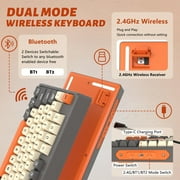 ATTACK SHARK RGB Backlit Bluetooth Gaming Keyboard, Orange & Gaming Gray