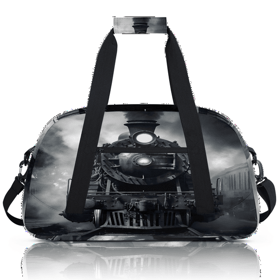 Herdesigns Sports Duffle Bags Travel Duffle Bag Gym Bag Black Steam Train Weekender Travel Bag Waterproof Overnight Bag Carry On Travel Tote Bag Dance Bags