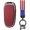 A Red, variant on Key Fob Cover Compatible with Tesla Model X 2021-2025 Leather/Metal 4 Button Keychain Case Holder Protector,B Black