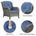 thumbnail image 4 of PARKWELL Outdoor Wicker Patio Chairs Set of 2,Lounge Chairs with Cushions for Porch Balcony Backyard,Gray Wicker and Blue Cushions, 4 of 7