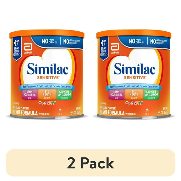 (2 pack) Similac Sensitive Powder Baby Formula, 12.5-oz Can