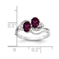 thumbnail image 2 of Primal Gold 14 Karat White Gold 6x4mm Oval Rhodolite Garnet and Diamond Ring, 2 of 3